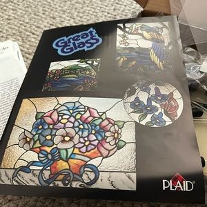 Plaid “Stained Glass” kit complete with black Liquid Lead and clear liquid glass